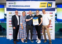 (v.l.n.r.) Martin Roscher (Sodexo), LR Susanne Rosenkranz, Zoltan Hajduk, Elke Reindl, Gernot Zirngast (spusu)