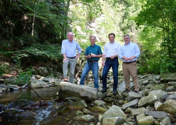 LH-Stellvertreter Stephan Pernkopf, Finanzminister Markus Marterbauer, Umweltminister Norbert Totschnig und Landesrat Ludwig Schleritzko.