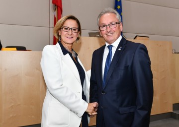 Landeshauptfrau Johanna Mikl-Leitner und Bundesrats-Präsident Karl Bader