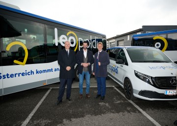 NÖVOG Geschäftsführer Michael Hasenöhrl, NÖ Verkehrslandesrat LH-Stellvertreter Udo Landbauer und NÖVOG Geschäftsführer Wolfgang Schroll.