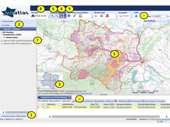 Erklärung zur Hanhabung des NÖ-Atlas